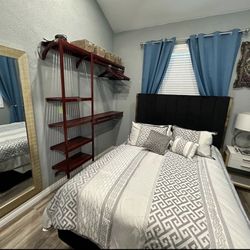 USED Queen Black Velvet Bed frame With Rails Wayfair