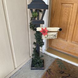 Christmas Lamp Post Wooden Decoration
