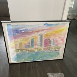 Tampa Skyline Watercolor