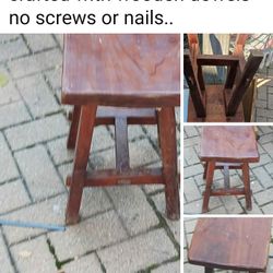 Vintage Wooden Handmade Boho Stool