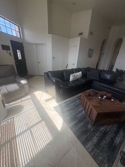 Leather couch and electric recliner