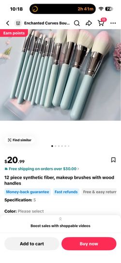 12-Piece Synthetic Makeup Brush Set