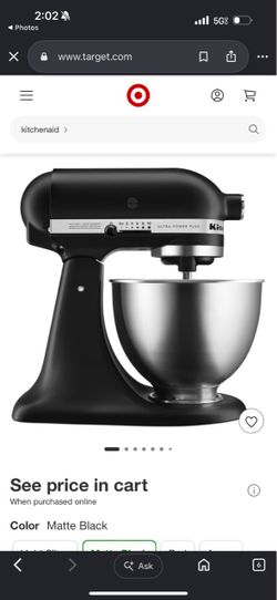 KitchenAid Ultra Power Plus Stand Mixer Matte Black