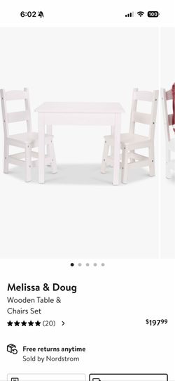 Melissa and Doug wooden table and chair set(brown)