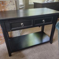 Black Buffet/Desk, Coffee Table And Two Drawer Cabinet