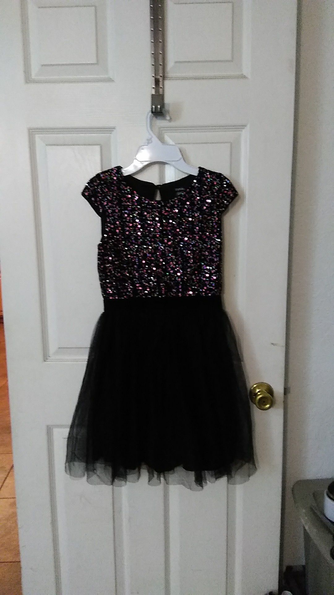 Nice Holiday dress with Sequence on top.full button dress with under slip. 8.00 O.B.O. size 12