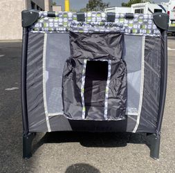 Foldable Travel Baby Crib Playpen Infant Bassinet Bed W/ Carry Bag-Gray 