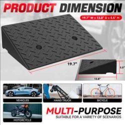 2pcs Rise Rubber Incline Ramps 19.7 in L x 13.8 in W x 5.5 in H in.