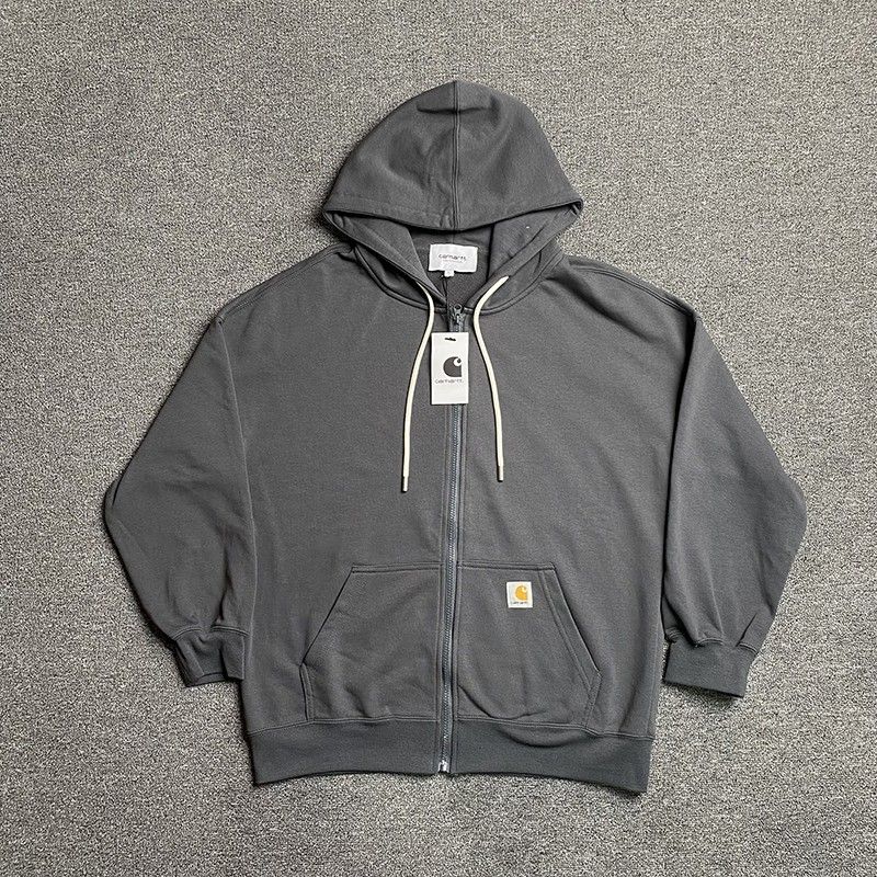 Carhartt Dark Grey Logo Hooded Zip Sweatshirt