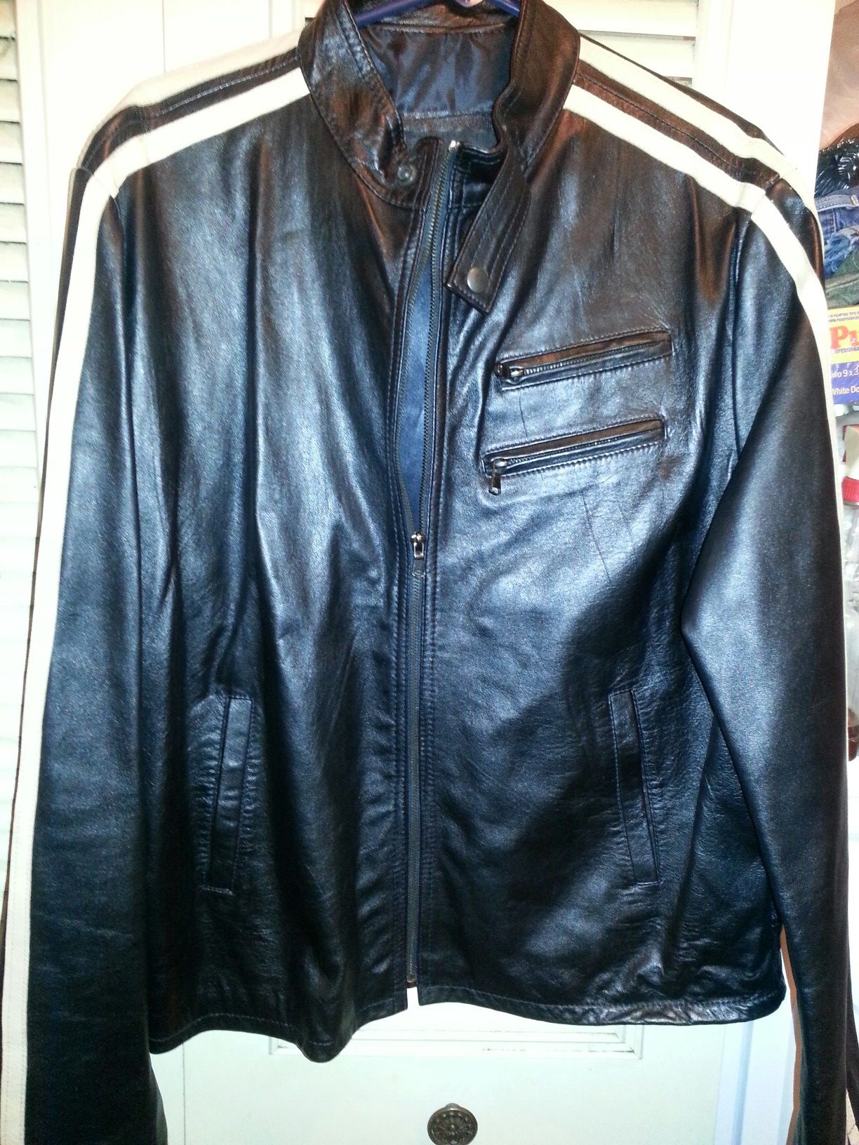 NEW lather riding jacket very nice size large