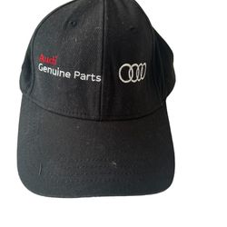 Audi Car  Logo on Black Hat Flexfit Baseball Cap Printed Emblem Genuine Parts  Show off your love for Audi with this black Flexfit baseball cap featur