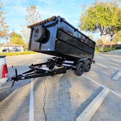 NEW DUMP TRAILER 8X12X4 12000 LBS
ROLLING TARP--SPARE TIRE,ELECTRIC BRAKES,HYDRAULIC SYSTEM,REMOTE CONTROL,IDEAL FOR HAULING, DEMOLITION, TRASH ETC,FO