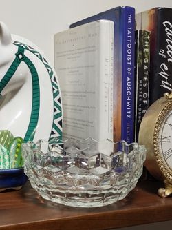 Antique Clear Cut Glass Crystal Bowl