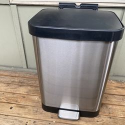 13 Gallon Stainless Steel Step Trash Can with Clorox Odor Protection