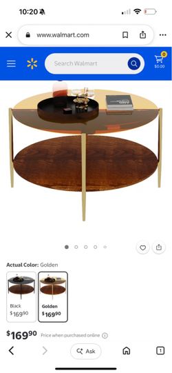 Round Two-Tier Coffee Table Golden