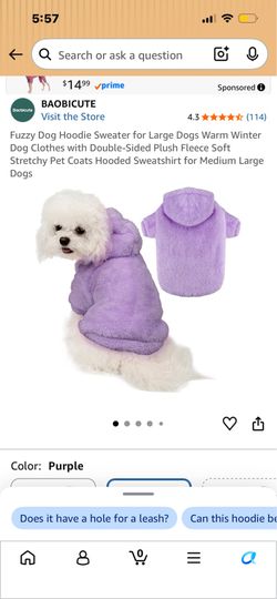 Fuzzy dog sweater size XS item is new