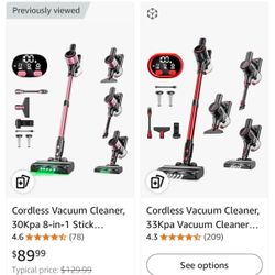 Cordless Vacuum Cleaner, 30Kpa 8-in-1 Stick Vacuum with Anti-Tangle Brush and Upgraded Green Light | 3 Cleaning Modes | 40-Minute Runtime | Lightweigh