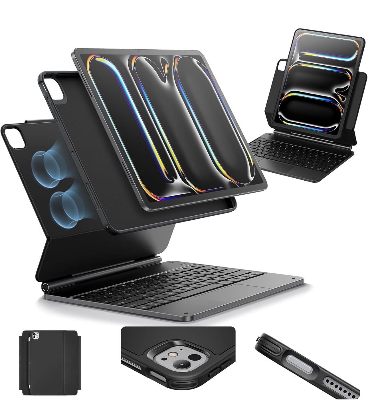 ESR iPad Pro 11 Inch Case with Keyboard (M4, 2024)with Easy-Set Magnetic Stand