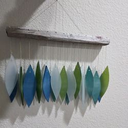 Spring Leaves & Driftwood Glass Chime