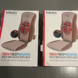 2 Homedics Shiatsu + Kneading & Vibration Massage Cushion with Heat, Deep Kneading