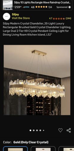 NEW Siljoy Modern Crystal Chandelier L52"