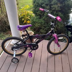 Girls 20 Inch Huffy Mal Bicycle With Training Wheels  A Beauty 