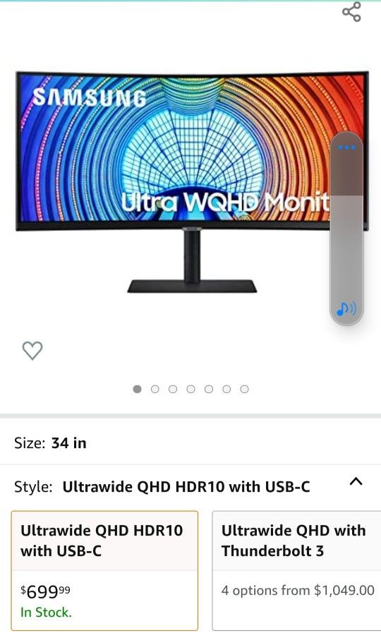 34in Curved Samsung Monitor 