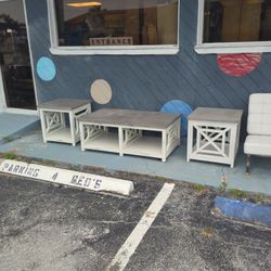 Farmhouse Coffee Table And Two Side Table