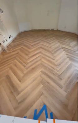 Vinyl planks- wood flooring- baseboards- trim