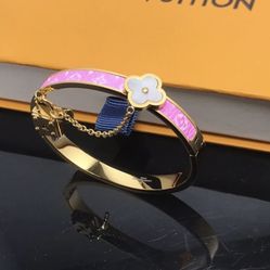 Pink & Gold Glam Bangle Bracelet 