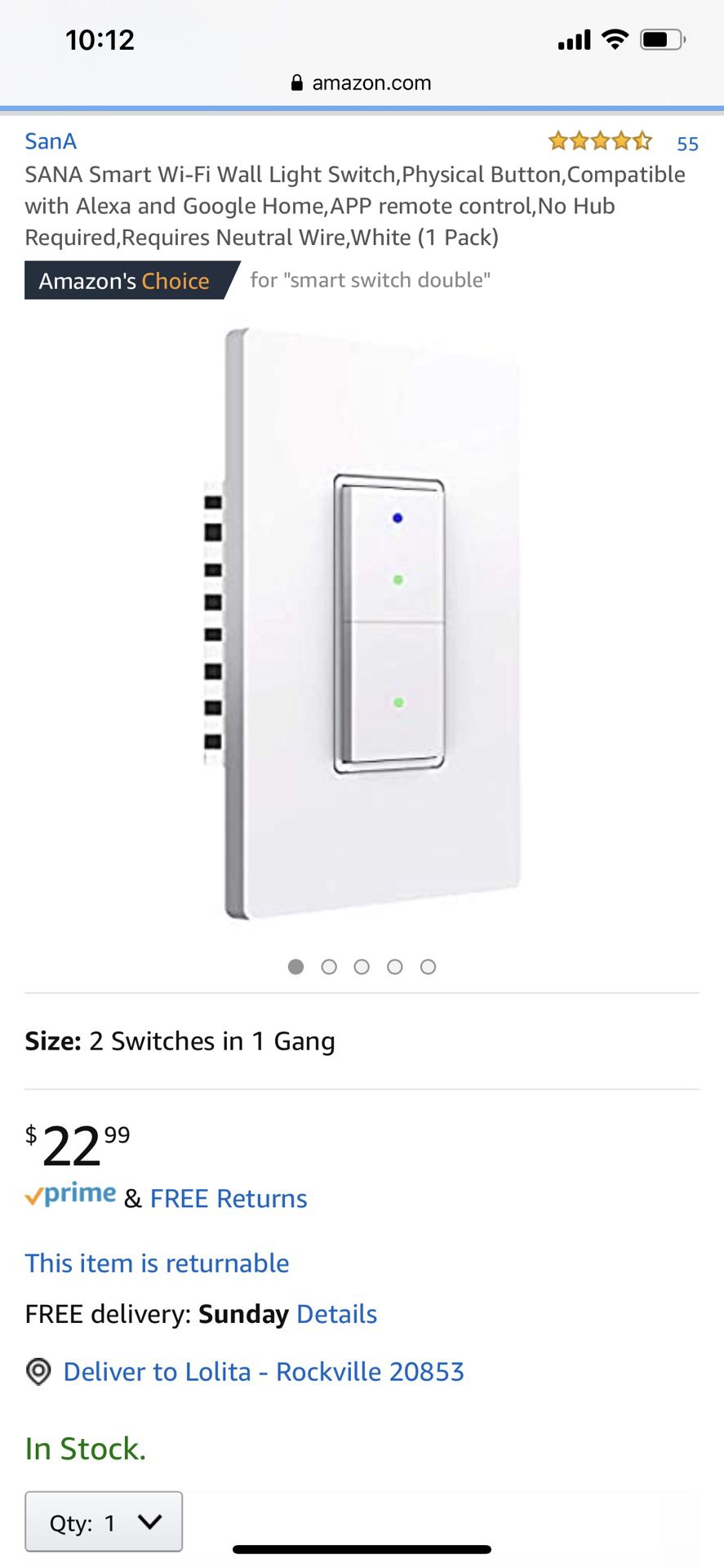 Smart wifi light switch