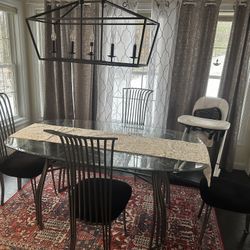 Glass Dining Table With 4 Chairs 