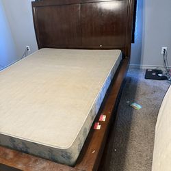 Queen size wooden bed frame