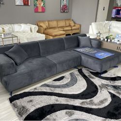 Maria L shape Sectional Grey in stock 🚚 Limited sales only $39 down  ✅