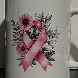 Cancer Awareness  Pink Ribbon Mugs