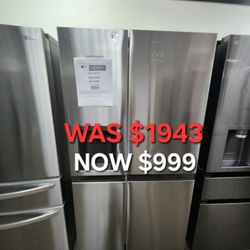 27 Cu. Ft. Side By Side Refrigerator W Door Cooling And ICE And Water Dispenser 