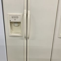 Bisque GE Side By Side Refrigerator 