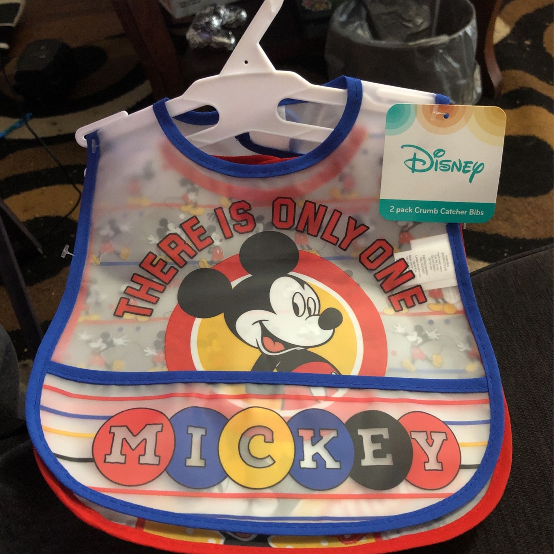2 Mickey Mouse Baby Bibs