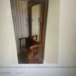 À late 1800s Wooden Hall Tree