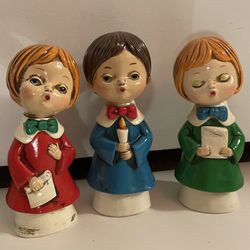 Vintage Set Of 3 Singing Carolers