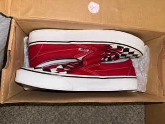 Vans Slip-On Sneakers Red Checker Flame