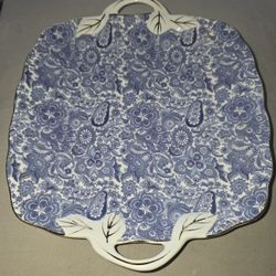 Antique Reflections by J. Godinger & Company - Serving Plate - Blue Paisley