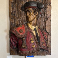 1968 VANGUARD STUDIOS VANATHANE WALL PLAQUE MATADOR HANGING 30" X 20