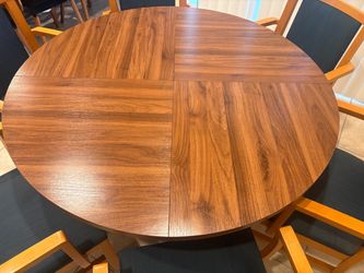 Round Wood Dining Table 48 inches