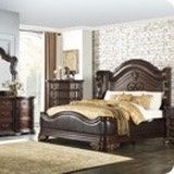 4 PIECE QUEEN BEDROOM SET BED FRAME DRESSER MIRROR NIGHTSTAND