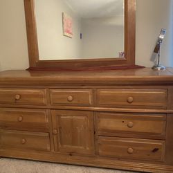 Solid Wood Dresser W/mirror