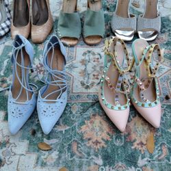 Lot of Women's  High Heel Shoes ( All are  Size 6 ) 60 bucks for all of them !!!