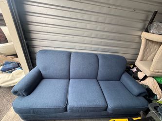 Blue Fabric 3-Seat Sofa