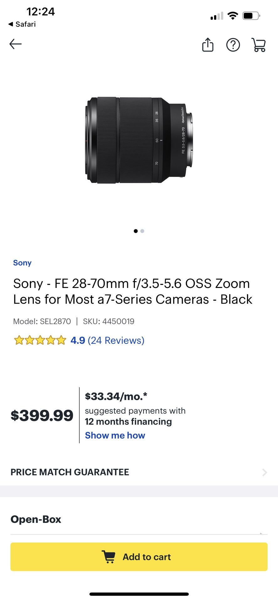 Sony FE 28-70mm f/3.5-5.6 OSS Lens