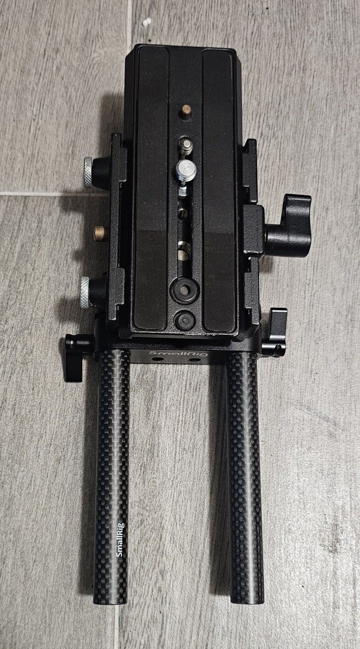 SMALLRIG Camera Base Plate w/15mm LWS Rod Rail Clamp, V mount Battery Plate